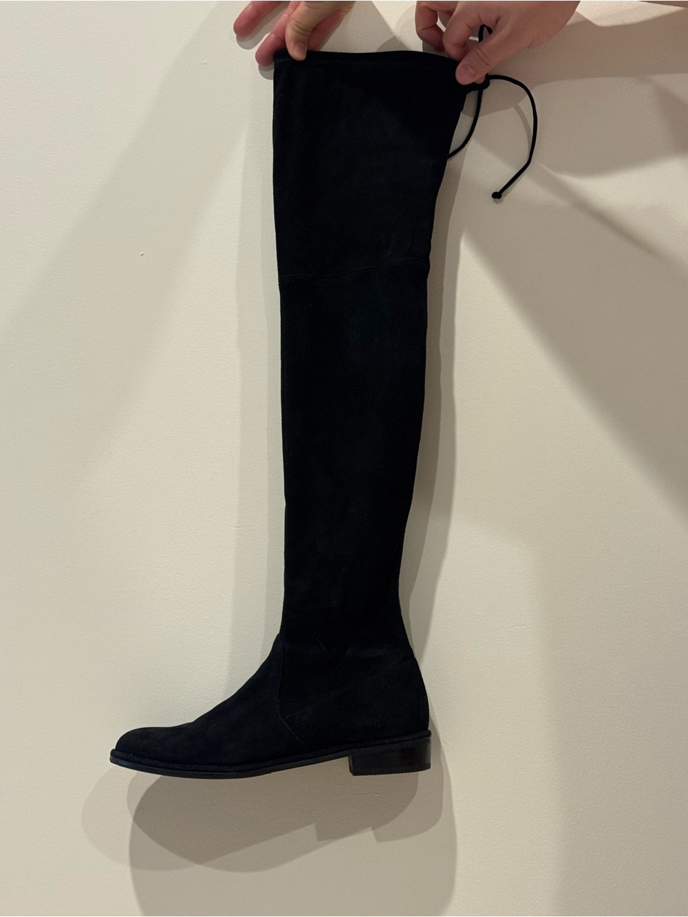 Stuart Weitzman Black Over-the-Knee Suede Boot